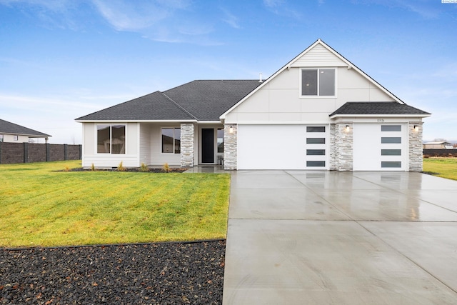 view of front of home with a front yard