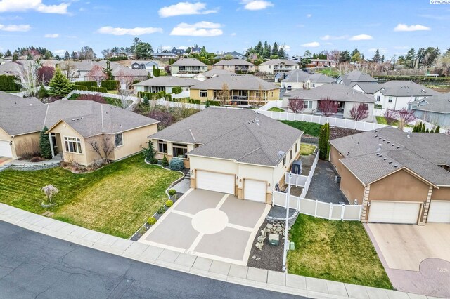 drone / aerial view with a residential view