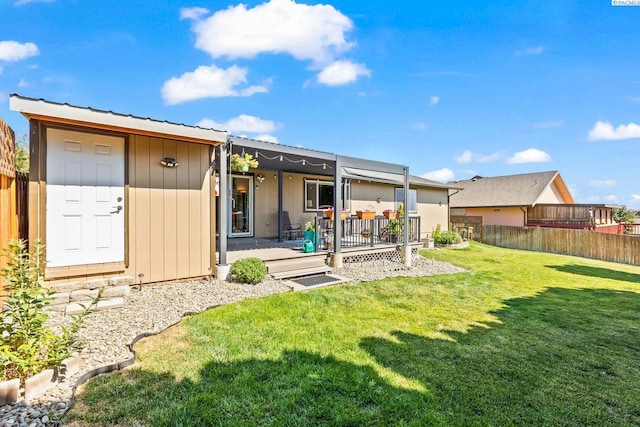 602 N 57th St, Yakima, WA 98901 - rear view of property with a fenced backyard, a patio area, and a metal roof