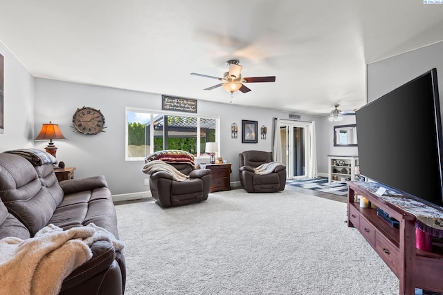 602 N 57th St, Yakima, WA 98901 - living room with ceiling fan and carpet flooring