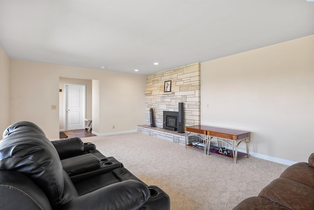 living room with carpet floors