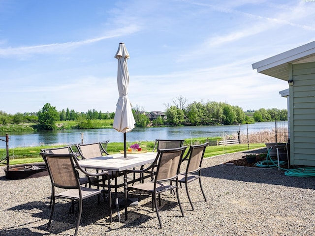 3680 E Euclid Rd, Mabton, WA 98935 - view of patio with a water view and outdoor dining area