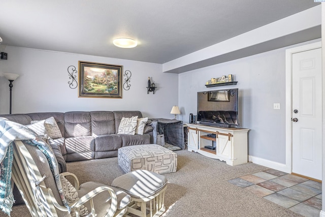 living room with baseboards