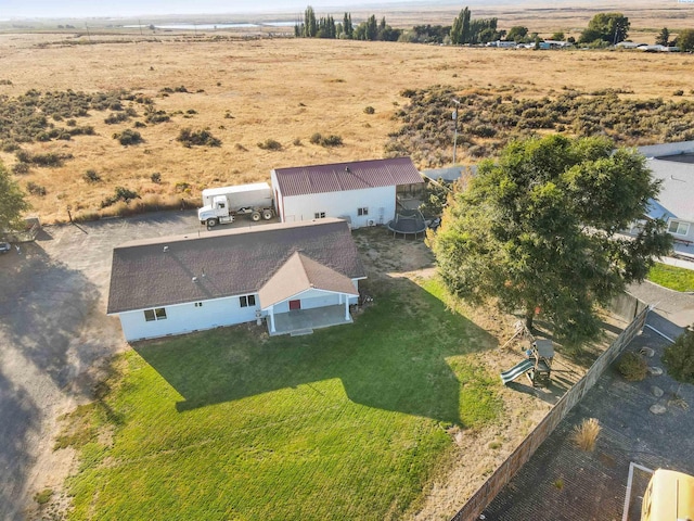 bird's eye view with a rural view