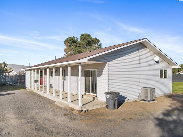 exterior space featuring central AC unit