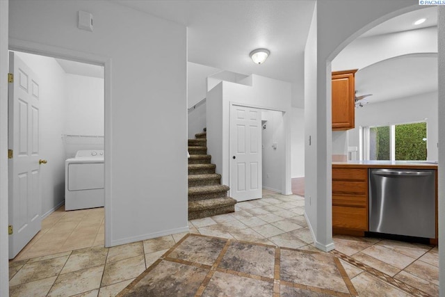 interior space with washer / clothes dryer and dishwasher