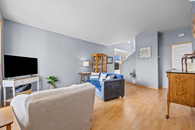 living room with light wood-style flooring