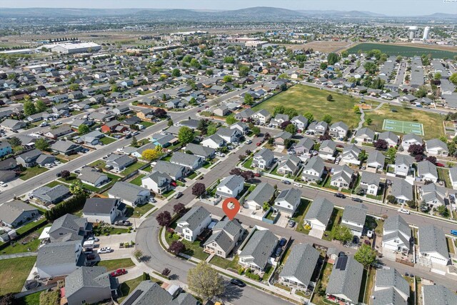 aerial view featuring a mountain view