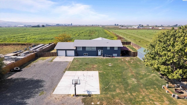 drone / aerial view featuring a rural view