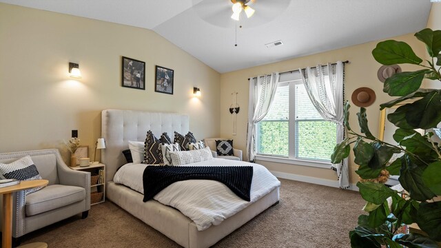 1905 S Harrison St, Kennewick, WA 99338 - carpeted bedroom featuring lofted ceiling, ceiling fan, and baseboards