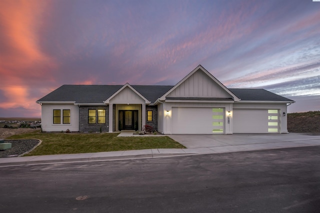 view of front of house with a garage