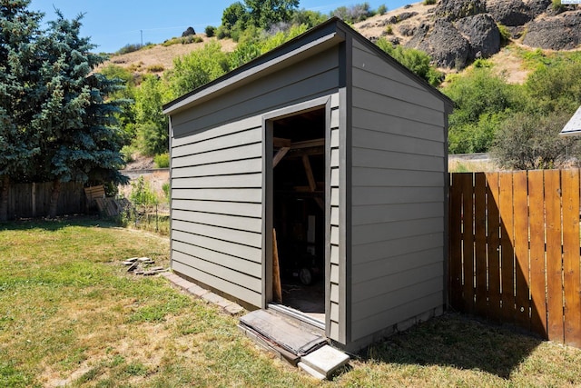 205 W 8th St, Colfax, WA 99111 - view of shed featuring a fenced backyard