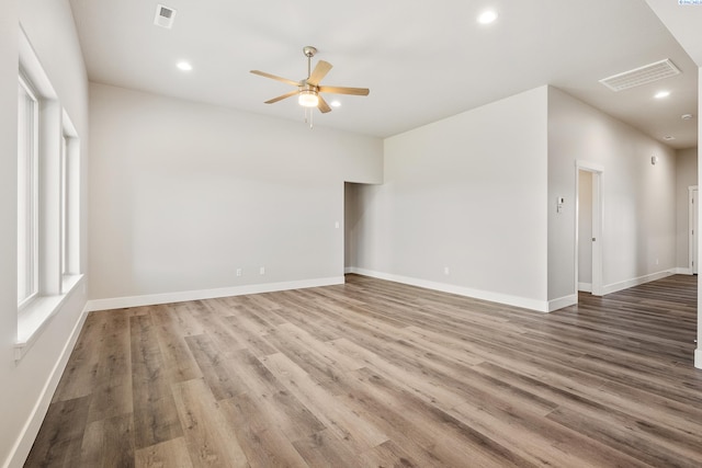 3054 S Quay St, Kennewick, WA 99338 - empty room featuring ceiling fan, wood finished floors, and recessed lighting