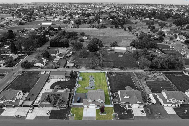 5901 W Ruby St, Pasco, WA 99301 - aerial view of residential area with property parcel outlined