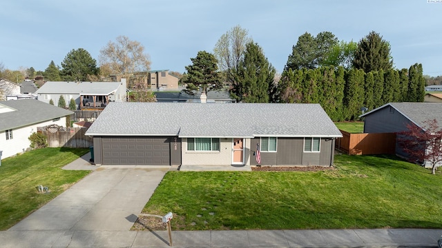 2128 Shasta Ave, Richland, WA 99354 - single story home featuring driveway, a front yard, fence, a garage, and a residential view