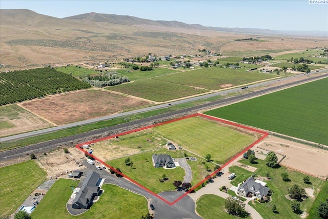 19408 Quail Run Pr SW, Prosser, WA 99350 - aerial view of sparsely populated area with property parcel outlined