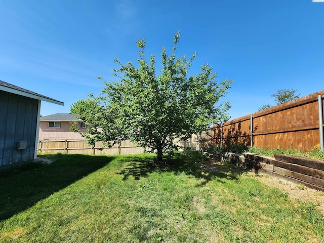 view of yard with fence