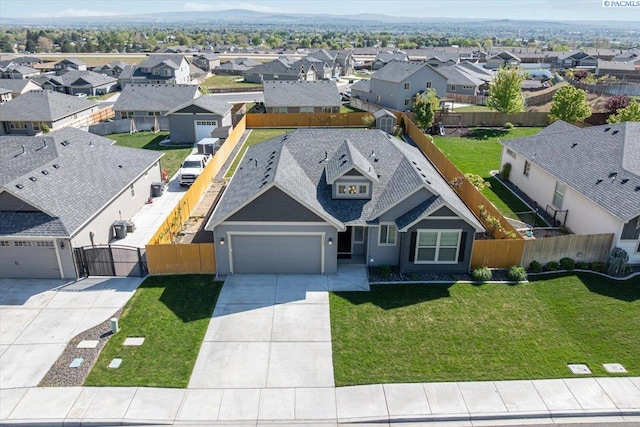 bird's eye view with a residential view