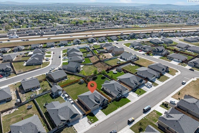 drone / aerial view with a residential view