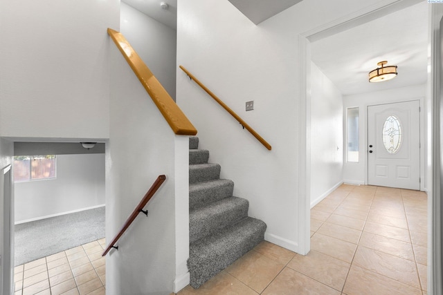 view of tiled foyer entrance