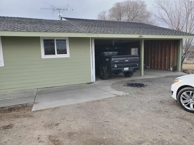 view of garage