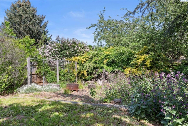 view of yard with fence