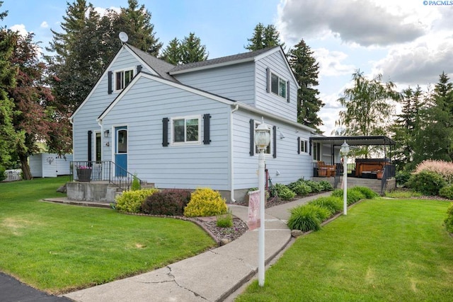 47001 Sr 27, Tekoa, WA 99033 - view of front of house with a hot tub and a front yard