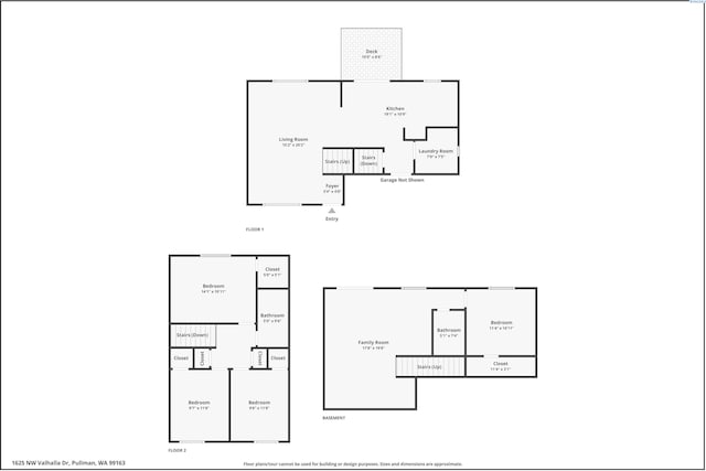 1625 NW Valhalla Dr, Pullman, WA 99163 - floor plan / room layout