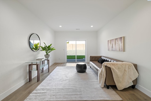 living room featuring hardwood / wood-style floors