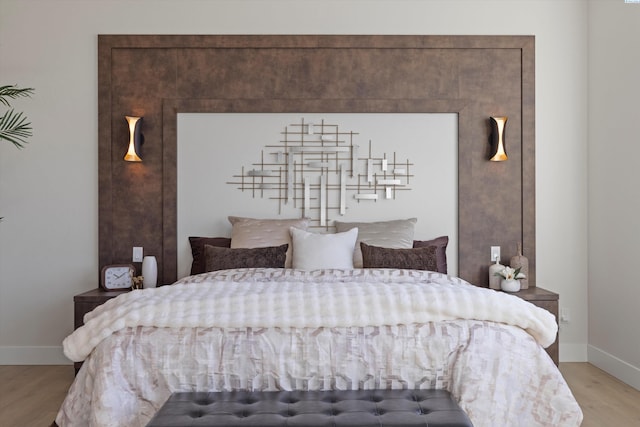 bedroom featuring light hardwood / wood-style flooring