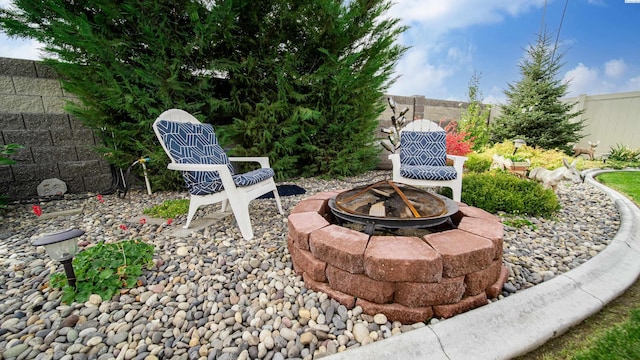 8902 Sophie Rae Ct, Pasco, WA 99301 - view of patio / terrace featuring an outdoor fire pit