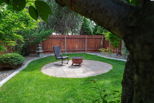 2929 S Ledbetter Pl, Kennewick, WA 99337 - fenced backyard with a patio area and an outdoor fire pit