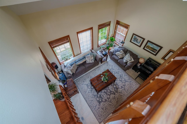 2929 S Ledbetter Pl, Kennewick, WA 99337 - living area featuring a high ceiling and wood finished floors