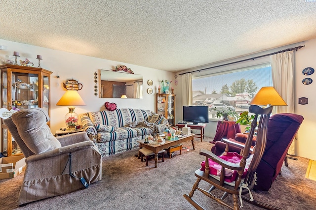 5820 W Park Pl, Pasco, WA 99301 - living area with carpet floors and a textured ceiling