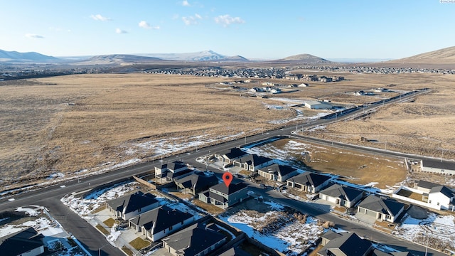 aerial view with a mountain view