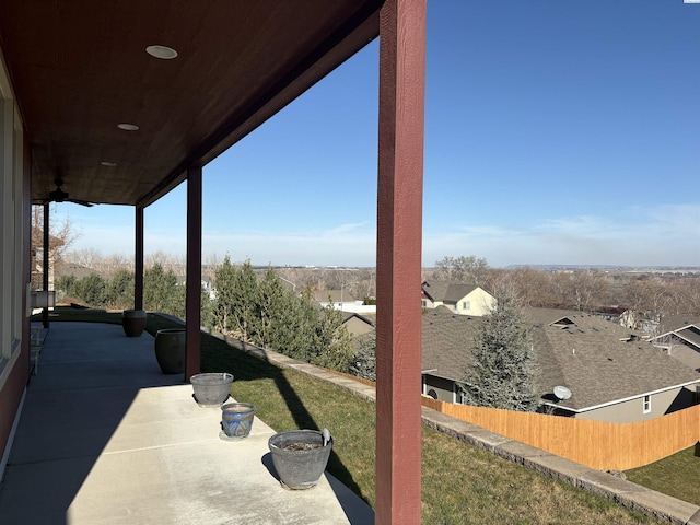 view of patio / terrace with fence