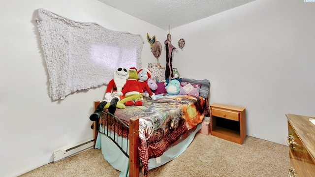 1735 NE Wheatland Dr, Pullman, WA 99163 - bedroom with baseboard heating and a textured ceiling