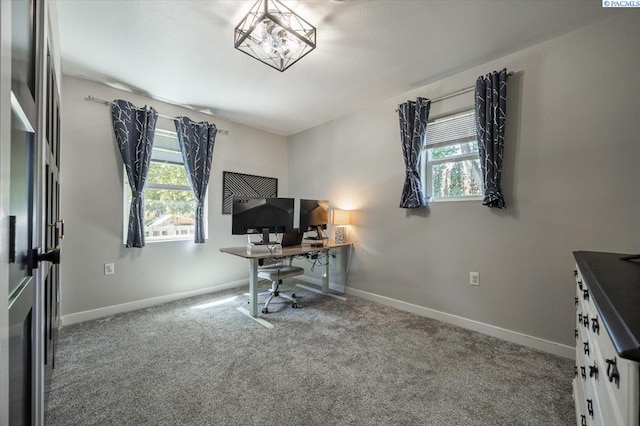 805 Babs Ave, Benton City, WA 99320 - office area with plenty of natural light, carpet flooring, and baseboards