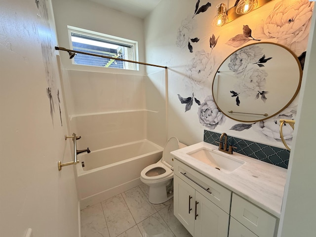 3408 Royce Ln, Pasco, WA 99301 - bathroom with vanity, shower / bathtub combination, and marble look tiles