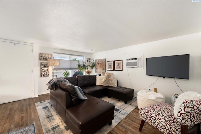 518 Wright Ave, Richland, WA 99352 - living room with a wall unit AC and wood finished floors