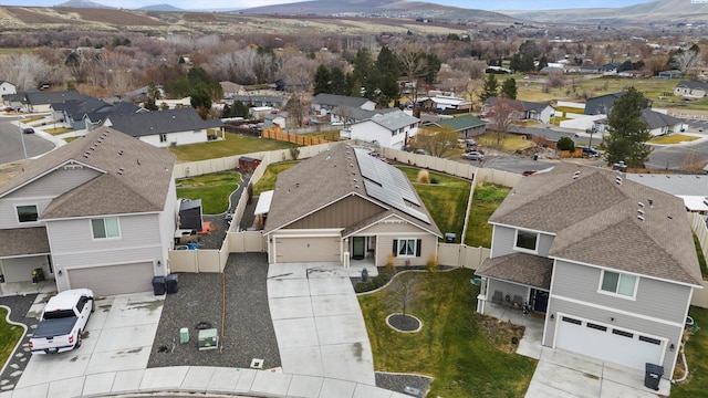 drone / aerial view with a mountain view