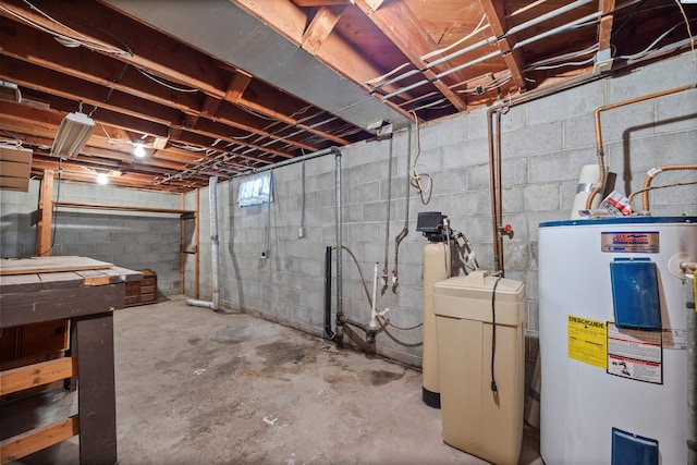 508 W Concord Ave, Grandview, WA 98930 - unfinished basement featuring water heater and a water softener system