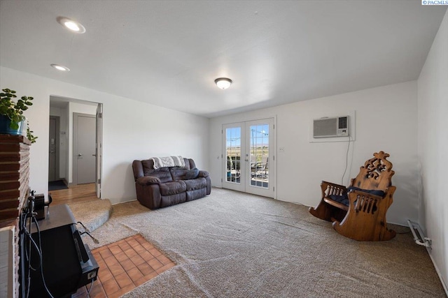 3700 Sheller Rd, Sunnyside, WA 98944 - carpeted living area with a wall mounted AC