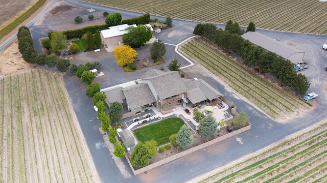 aerial view with a rural view