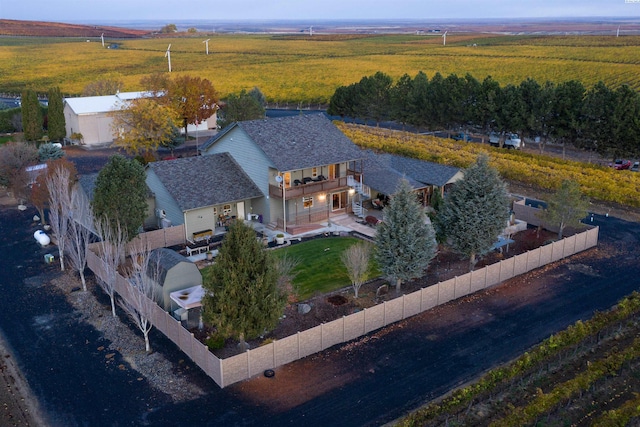 drone / aerial view with a rural view