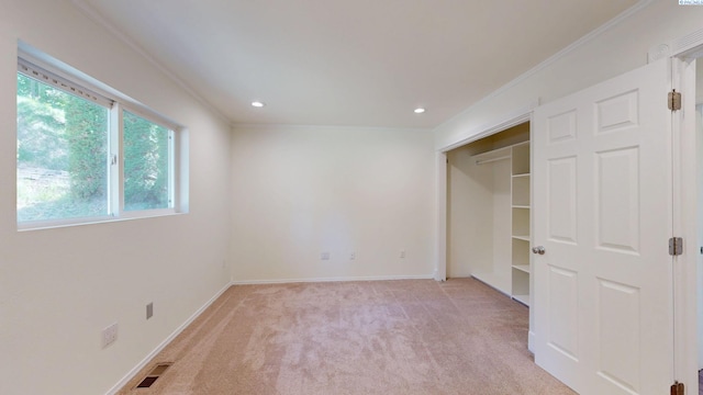 1220 SW Wadleigh Dr, Pullman, WA 99163 - unfurnished bedroom with multiple windows, light carpet, ornamental molding, recessed lighting, and baseboards