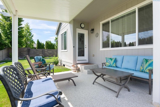 view of patio with an outdoor living space