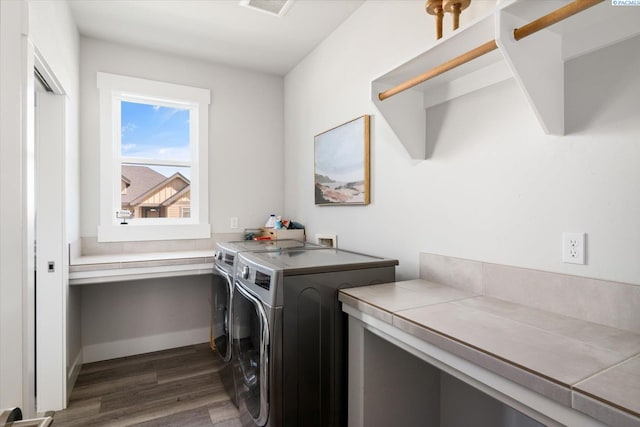 2237 Legacy Ln, Richland, WA 99352 - laundry room featuring separate washer and dryer and wood finished floors