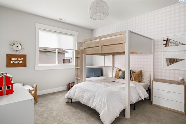 2237 Legacy Ln, Richland, WA 99352 - bedroom with light carpet and wallpapered walls