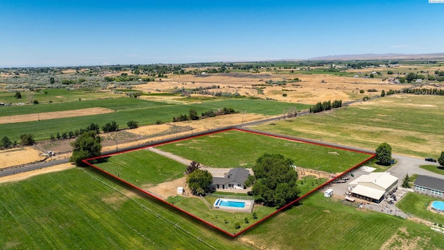 10401 N Mcdonald Rd, Prosser, WA 99350 - aerial view of sparsely populated area with property boundaries highlighted
